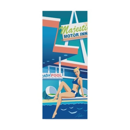 Trademark Fine Art Larry Hunter 'Majestic In Pool' Canvas Art, 20x47 ALI41982-C2047GG